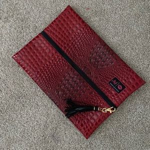 Large Red Bubble Gator Makeup Junkie Bag